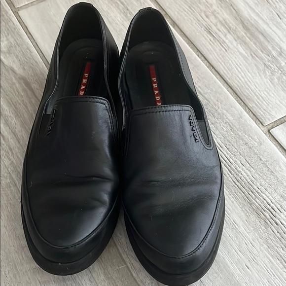 Prada Women Classic Black Slip-On Loafers - Picture 1 of 6